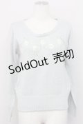 F i.n.t / リボン刺繍フラワーニット  ミント T-25-03-31-019-CA-TO-SA-ZT069