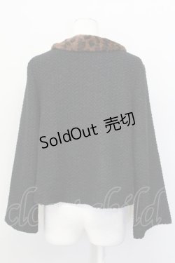 画像2: an another angelus / レオパードファー襟ショートコート  ブラック T-25-03-31-001-CA-CO-SA-ZT-C039