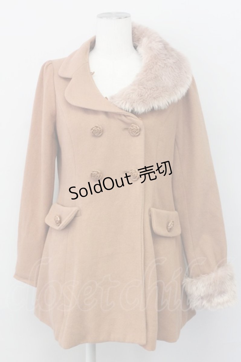 画像4: 【SALE】an another angelus / ファー衿付きバラ釦コート  ピンクブラウン T-25-03-31-003-CA-CO-SA-ZTC039 (4)
