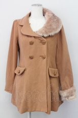 画像4: 【SALE】an another angelus / ファー衿付きバラ釦コート  ピンクブラウン T-25-03-31-003-CA-CO-SA-ZTC039 (4)