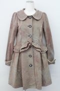 axes femme / ペプラム切替裏毛コート M ネイビーXブラウン T-25-03-31-004-AX-CO-SA-ZT-C039