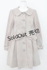 axes femme / ペプラム切替裏毛コート M ネイビーXブラウン T-25-03-31-004-AX-CO-SA-ZT-C039