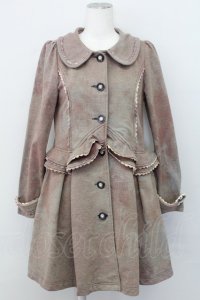 axes femme / ペプラム切替裏毛コート M ネイビーXブラウン T-25-03-31-004-AX-CO-SA-ZT-C039