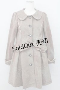 axes femme / ペプラム切替裏毛コート M ネイビーXブラウン T-25-03-31-004-AX-CO-SA-ZT-C039