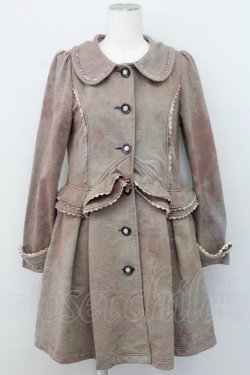 画像1: axes femme / ペプラム切替裏毛コート M ネイビーXブラウン T-25-03-31-004-AX-CO-SA-ZT-C039