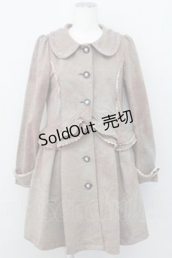 画像1: axes femme / ペプラム切替裏毛コート M ネイビーXブラウン T-25-03-31-004-AX-CO-SA-ZT-C039