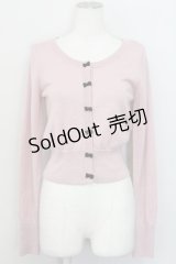 F i.n.t / リボンボタンカーディガン  ピンク T-25-03-31-006-CA-TO-SA-ZT