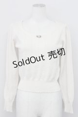 F&A / ミニバラ付長袖ニット  オフホワイト T-25-03-31-010-LO-TO-SA-ZT