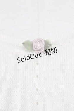 画像3: F&A / ミニバラ付長袖ニット  オフホワイト T-25-03-31-010-LO-TO-SA-ZT