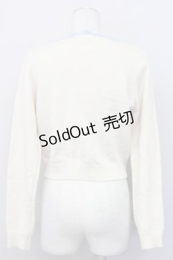 画像2: F&A / 蕾刺繍&スカラップVネックニット  アイボリー T-25-03-31-011-LO-TO-SA-ZT