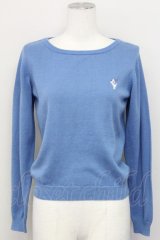 F i.n.t / プードル刺繍ニットプルオーバー  ブルー T-25-03-31-016-CA-TO-SA-ZT069