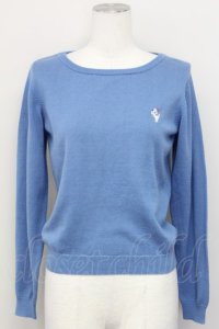 F i.n.t / プードル刺繍ニットプルオーバー  ブルー T-25-03-31-016-CA-TO-SA-ZT069
