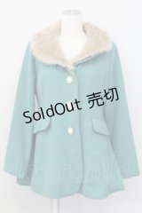 an another angelus / ファー襟カメオボタンコート  グリーン T-25-03-31-002-CA-CO-SA-ZT-C039