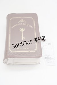axes femme / 洋書風デザインポーチ  茶 T-25-04-20-025-AX-ZA-SA-ZI