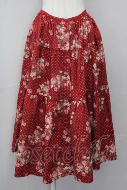 画像1: KETTY / フラワーブーケドットスカート  赤 T-25-04-20-010-EL-SK-SA-ZI