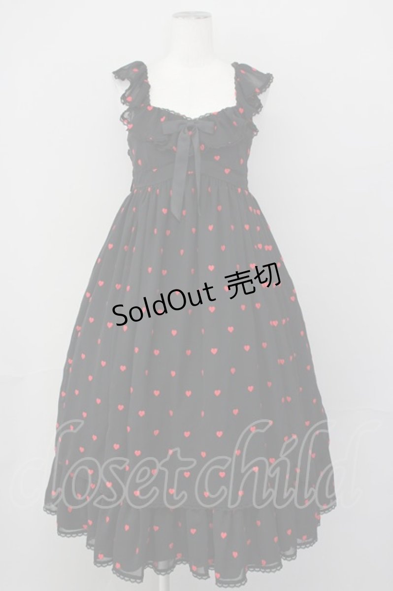 画像1: Angelic Pretty / Petit Heartジャンパースカート  黒ｘ赤 T-25-04-20-002-AP-OP-SA-ZI (1)