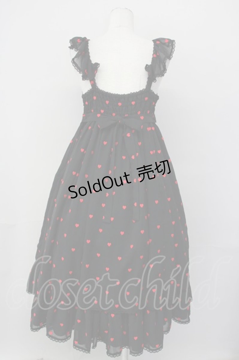 画像2: Angelic Pretty / Petit Heartジャンパースカート  黒ｘ赤 T-25-04-20-002-AP-OP-SA-ZI (2)