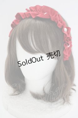 画像1: m petit by misako / フリルパールカチューシャ  赤Ｘ白 T-25-04-20-018-LO-AC-SA-ZI