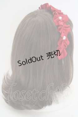 画像2: m petit by misako / フリルパールカチューシャ  赤Ｘ白 T-25-04-20-018-LO-AC-SA-ZI