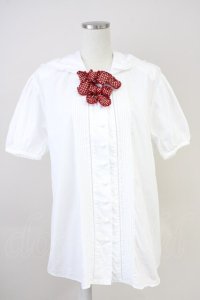 KETTY / ドットリボンセーラー半袖ブラウス  白Ｘ赤 T-25-04-21-001-EL-BL-SA-ZI