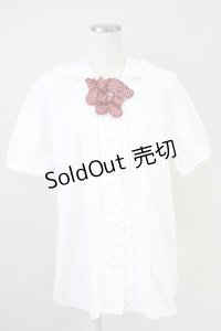 KETTY / ドットリボンセーラー半袖ブラウス  白Ｘ赤 T-25-04-21-001-EL-BL-SA-ZI