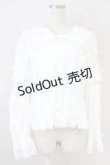 MAM / コリーヌシャーリングブラウス  白 T-25-04-21-002-LO-BL-SA-ZI