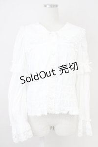 MAM / コリーヌシャーリングブラウス  白 T-25-04-21-002-LO-BL-SA-ZI