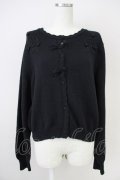 m petit by misako / ローズ刺繍ニットカーディガン  黒 T-25-04-21-017-LO-TO-SA-ZI