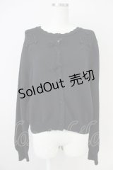 m petit by misako / ローズ刺繍ニットカーディガン  黒 T-25-04-21-017-LO-TO-SA-ZI