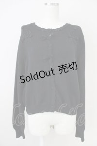 m petit by misako / ローズ刺繍ニットカーディガン  黒 T-25-04-21-017-LO-TO-SA-ZI