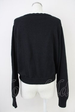 画像2: m petit by misako / ローズ刺繍ニットカーディガン  黒 T-25-04-21-017-LO-TO-SA-ZI
