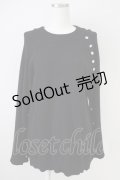 axes femme / アソート釦付スリット袖ニット  黒 T-25-04-21-018-AX-TO-SA-ZI