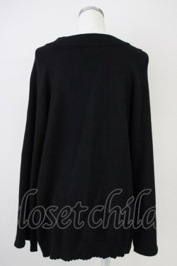 画像2: axes femme / アソート釦付スリット袖ニット  黒 T-25-04-21-018-AX-TO-SA-ZI