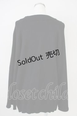 画像2: axes femme / アソート釦付スリット袖ニット  黒 T-25-04-21-018-AX-TO-SA-ZI