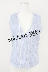 KETTY / ギンガムチェックベスト  サックスＸ白チェック T-25-04-21-021-EL-TO-SA-ZI