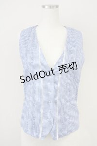 KETTY / ギンガムチェックベスト  サックスＸ白チェック T-25-04-21-021-EL-TO-SA-ZI