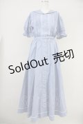KETTY / ギンガムチェックセーラー襟半袖ワンピース  サックスＸ白チェック T-25-04-21-022-EL-OP-SA-ZI