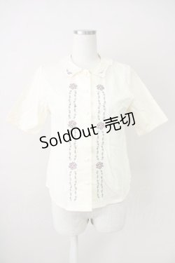 画像1: Fi.n.t / フロント小花刺繍ブラウス  アイボリー T-25-04-21-004-CA-BL-SA-ZI