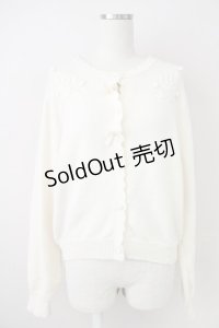 m petit by misako / ローズ刺繍ニットカーディガン 3L アイボリー T-25-04-21-005-LO-TO-SA-ZI