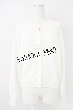 画像1: m petit by misako / ローズ刺繍ニットカーディガン 3L アイボリー T-25-04-21-005-LO-TO-SA-ZI