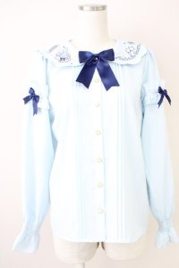 Amavel / Fairy Dreamブラウス  サックス T-25-04-21-007-CA-BL-SA-ZI