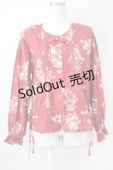 KETTY / フラワーブーケドットブラウス  赤 T-25-04-21-010-EL-BL-SA-ZI