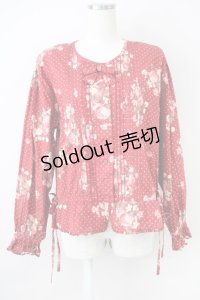 KETTY / フラワーブーケドットブラウス  赤 T-25-04-21-010-EL-BL-SA-ZI