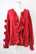 KETTY / 袖4つリボンオーバーブラウス  赤 T-25-04-21-011-EL-BL-SA-ZI