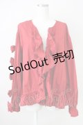 KETTY / 袖4つリボンオーバーブラウス  赤 T-25-04-21-011-EL-BL-SA-ZI