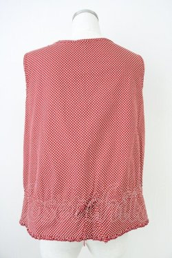 画像2: KETTY / リボンピンタックドットノースリーブブラウス  赤Ｘ白 T-25-04-21-012-EL-BL-SA-ZI