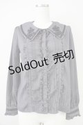 axes femme POETIQUE / 薔薇ブーケ刺繍入りブラウス  グレー T-25-04-21-014-AX-BL-SA-ZI