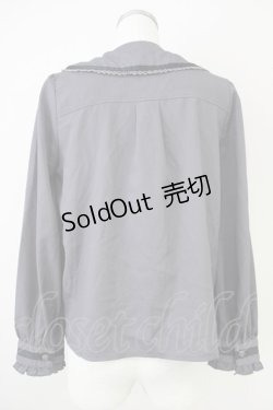 画像2: axes femme POETIQUE / 薔薇ブーケ刺繍入りブラウス  グレー T-25-04-21-014-AX-BL-SA-ZI
