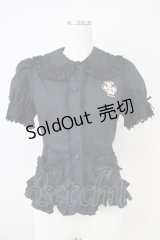 MAM MAXICIMAM / マジカルクラウン刺繍ブラウス  黒 T-25-04-21-015-LO-BL-SA-ZI