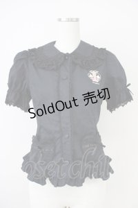 MAM MAXICIMAM / マジカルクラウン刺繍ブラウス  黒 T-25-04-21-015-LO-BL-SA-ZI